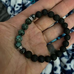Lava and turquoise stone bracelet